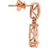 imageGin ampamp Grace 10K Rose Gold Genuine Pear Cut Morganite ampamp Natural Diamond Drop Earring for Women