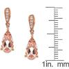 imageGin ampamp Grace 10K Rose Gold Genuine Pear Cut Morganite ampamp Natural Diamond Drop Earring for Women