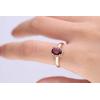 imageGin ampamp Grace 10K Rose Gold Purplish Pink Natural Garnet Real Diamond Ring I1 Daily Work Wear Jewelry for Women Gifts for Her