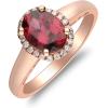 imageGin ampamp Grace 10K Rose Gold Purplish Pink Natural Garnet Real Diamond Ring I1 Daily Work Wear Jewelry for Women Gifts for Her