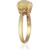 imageGin ampamp Grace 10K Yellow Gold Natural Ethiopian Opal Ring with Real Diamonds for women  Ethically authentically ampamp organically sourced Oval shaped opal handcrafted jewelry for her