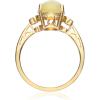 imageGin ampamp Grace 10K Yellow Gold Natural Ethiopian Opal Ring with Real Diamonds for women  Ethically authentically ampamp organically sourced Oval shaped opal handcrafted jewelry for her