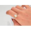 imageGin ampamp Grace 10K Yellow Gold Natural Ethiopian Opal Ring with Real Diamonds for women  Ethically authentically ampamp organically sourced Trillion shaped opal handcrafted jewelry for her  Opal Ring for women