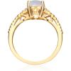 imageGin ampamp Grace 10K Yellow Gold Natural Ethiopian Opal Ring with Real Diamonds for women  Ethically authentically ampamp organically sourced Trillion shaped opal handcrafted jewelry for her  Opal Ring for women