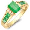 imageGin ampamp Grace 10K Yellow Gold Natural Zambian Emerald Ring with Natural Diamonds for women  Ethically authentically ampamp organically sourced EmeraldShape ampamp SquareCut Emerald handcrafted jewelry for her  Emerald Ring for women