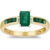 imageGin ampamp Grace 10K Yellow Gold Natural Zambian Emerald Ring with Natural Diamonds for women  Ethically authentically ampamp organically sourced Pear SquareCut Emerald handcrafted jewelry for her