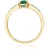imageGin ampamp Grace 10K Yellow Gold Natural Zambian Emerald Ring with Natural Diamonds for women  Ethically authentically ampamp organically sourced Pear SquareCut Emerald handcrafted jewelry for her