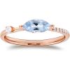 imageGin ampamp Grace 14K Rose Gold Genuine Aquamarine Ring with Diamonds for women  Ethically authentically ampamp organically sourced Marquisecut shaped Aquamarine handcrafted jewelry for her  Aquamarine Ring for women