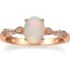 imageGin ampamp Grace 14K Rose Gold Natural Ethiopian Opal Ring with Real Diamonds for Women Holiday Gifts  Ethically Authentically ampamp Organically Sourced oval shaped opal handcrafted jewelry for her  Opal Ring for Women Holiday Gifts