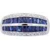imageGin ampamp Grace 14K White Gold Genuine Blue Sapphire Ring with Diamonds for women  Ethically authentically ampamp organically sourced Baguettecut shaped Sapphire handcrafted jewelry for her  Sapphire Ring for women