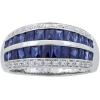 imageGin ampamp Grace 14K White Gold Genuine Blue Sapphire Ring with Diamonds for women  Ethically authentically ampamp organically sourced Baguettecut shaped Sapphire handcrafted jewelry for her  Sapphire Ring for women
