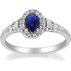 imageGin and Grace 14K White Gold Genuine Blue Sapphire Ring with Diamonds for women  Ethically authentically ampamp organically sourced OvalCut shaped Sapphire handcrafted jewelry for her  Sapphire Ring for women