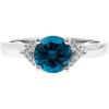 imageGin ampamp Grace 10K White Gold Genuine London Blue Topaz Ring with Diamonds for women  Ethically authentically ampamp organically sourced Round shaped London Blue Topaz handcrafted jewelry for her  London Blue Topaz Ring for women