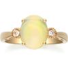 imageGin ampamp Grace 10K Yellow Gold Natural Ethiopian Opal Ring with Real Diamonds for women  Ethically authentically ampamp organically sourced Oval shaped opal handcrafted jewelry for her