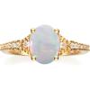 imageGin ampamp Grace 10K Yellow Gold Natural Ethiopian Opal Ring with Real Diamonds for women  Ethically authentically ampamp organically sourced Trillion shaped opal handcrafted jewelry for her  Opal Ring for women