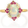 imageGin ampamp Grace 14K Rose Gold Natural Ethiopian Opal Ring with Real Diamonds for women  Ethically authentically ampamp organically sourced Cushion shaped opal handcrafted jewelry for her  Opal Ring for women