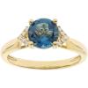 imageGin and Grace 10K Yellow Gold Genuine London Blue Topaz Ring with Diamonds for women  Ethically authentically ampamp organically sourced Roundcut shaped London Blue Topaz handcrafted jewelry for her  London Blue Topaz Ring for women