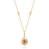 imageGin ampamp Grace Womens 14K Yellow Gold Mozambique Genuine Hot Pink Ruby Pendant With Diamonds PearCut Shaped QA0940PBY