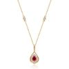 imageGin ampamp Grace Womens 14K Yellow Gold Mozambique Genuine Hot Pink Ruby Pendant With Diamonds PearCut Shaped QA0940PBY