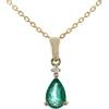 imageGin and Grace 10K Yellow Gold Natural Zambian Emerald Pendant with natural Diamonds for womenEthically Metal Emerald