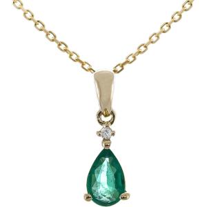 imageGin and Grace 10K Yellow Gold Natural Zambian Emerald Pendant with natural Diamonds for womenEthically Metal Emerald