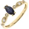 imageGin ampamp Grace 10K Yellow Gold Genuine Blue Sapphire Ring with Diamonds for women  Ethically authentically ampamp organically sourced MarquiseCut shaped Sapphire handcrafted jewelry for her  Sapphire Ring for women