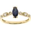 imageGin ampamp Grace 10K Yellow Gold Genuine Blue Sapphire Ring with Diamonds for women  Ethically authentically ampamp organically sourced MarquiseCut shaped Sapphire handcrafted jewelry for her  Sapphire Ring for women