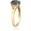 imageGin ampamp Grace 10K Yellow Gold Genuine London Blue Topaz Ring with Diamonds for women  Ethically authentically ampamp organically sourced Ovalcut shaped London Blue Topaz handcrafted jewelry for her