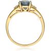 imageGin ampamp Grace 10K Yellow Gold Genuine London Blue Topaz Ring with Diamonds for women  Ethically authentically ampamp organically sourced Ovalcut shaped London Blue Topaz handcrafted jewelry for her