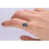 imageGin ampamp Grace 10K Yellow Gold Genuine London Blue Topaz Ring with Diamonds for women  Ethically authentically ampamp organically sourced Ovalcut shaped London Blue Topaz handcrafted jewelry for her