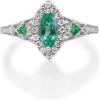imageGin ampamp Grace 14K White Gold Natural Zambian Emerald Ring with Natural Diamonds for women  Ethically authentically ampamp organically sourced Marquise SquareCut Emerald handcrafted jewelry for her
