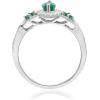 imageGin ampamp Grace 14K White Gold Natural Zambian Emerald Ring with Natural Diamonds for women  Ethically authentically ampamp organically sourced Marquise SquareCut Emerald handcrafted jewelry for her