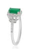 imageGin ampamp Grace 14K White Gold Natural Zambian Emerald Ring with Natural Diamonds for women Emerald Ring for women