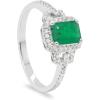 imageGin ampamp Grace 14K White Gold Natural Zambian Emerald Ring with Natural Diamonds for women Emerald Ring for women