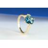imageGin ampamp Grace 14K Yellow Gold Genuine London Blue Topaz Ring with Diamonds for women  Ethically authentically ampamp organically sourced Cushion cut shaped London Blue Topaz handcrafted jewelry for her  London Blue Topaz Ring for women