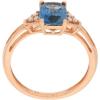 imageGin and Grace 10K Rose Gold Genuine London Blue Topaz Ring with Diamonds for women  Ethically authentically ampamp organically sourced Cushioncut shaped London Blue Topaz handcrafted jewelry for her  London Blue Topaz Ring for women
