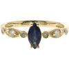 imageGin ampamp Grace 10K Yellow Gold Genuine Blue Sapphire Ring with Diamonds for women  Ethically authentically ampamp organically sourced MarquiseCut shaped Sapphire handcrafted jewelry for her  Sapphire Ring for women