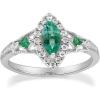 imageGin ampamp Grace 14K White Gold Natural Zambian Emerald Ring with Natural Diamonds for women  Ethically authentically ampamp organically sourced Marquise SquareCut Emerald handcrafted jewelry for her
