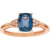 imageGin and Grace 10K Rose Gold Genuine London Blue Topaz Ring with Diamonds for women  Ethically authentically ampamp organically sourced Cushioncut shaped London Blue Topaz handcrafted jewelry for her  London Blue Topaz Ring for women