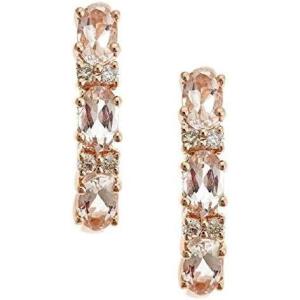imageGin ampamp Grace womens 14K Rose Gold Genuine Morganite Earrings With Diamonds  Ethically Authentically ampamp Organically Sourced OvalCut Shaped Morganite HandCrafted Jewelry GJ7039EMG