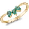 imageGin ampamp Grace 10K Yellow Gold Natural Zambian Emerald Ring for women  Ethically authentically ampamp organically sourced PearCut Emerald handcrafted jewelry for her  Emerald Ring for women