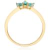 imageGin ampamp Grace 10K Yellow Gold Natural Zambian Emerald Ring for women  Ethically authentically ampamp organically sourced PearCut Emerald handcrafted jewelry for her  Emerald Ring for women