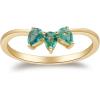 imageGin ampamp Grace 10K Yellow Gold Natural Zambian Emerald Ring for women  Ethically authentically ampamp organically sourced PearCut Emerald handcrafted jewelry for her  Emerald Ring for women