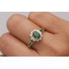 imageGin ampamp Grace 14K Yellow Gold Natural Zambian Emerald Ring with Natural Diamonds for women  Ethically authentically ampamp organically sourced OvalCut ampamp RoundCut Emerald handcrafted jewelry for her  Emerald Ring for women