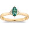 imageGin ampamp Grace 14K Yellow Gold Natural Zambian Emerald Ring with Natural Diamonds for women  Ethically authentically ampamp organically sourced Pear SquareCut Emerald handcrafted jewelry for her