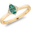 imageGin ampamp Grace 14K Yellow Gold Natural Zambian Emerald Ring with Natural Diamonds for women  Ethically authentically ampamp organically sourced Pear SquareCut Emerald handcrafted jewelry for her