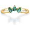 imageGin ampamp Grace 10K Yellow Gold Natural Zambian Emerald Ring for women  Ethically authentically ampamp organically sourced PearCut Emerald handcrafted jewelry for her  Emerald Ring for women