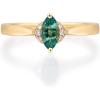 imageGin ampamp Grace 14K Yellow Gold Natural Zambian Emerald Ring with Natural Diamonds for women  Ethically authentically ampamp organically sourced Pear SquareCut Emerald handcrafted jewelry for her