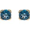 imageGin ampamp Grace 10K Yellow Gold Genuine London Blue Topaz Earring for Women