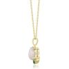 imageGin ampamp Grace 10K Yellow Gold Ethiopian Opal and Emerald Pendant Necklace with Diamonds for women  Ethically authentically ampamp organically sourced Pear shaped opal handcrafted jewelry for her